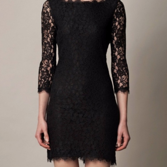 DVF Lace and Silk Panel LBD - Picture 2 of 8